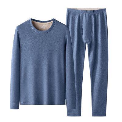 青少年秋衣秋裤套装男款棉毛衫大童初中生高中生德绒保暖内衣冬季