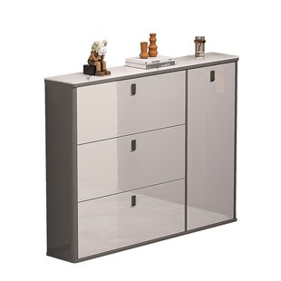 超薄鞋柜家用室内门口鞋架入户门门外2026新款岩板翻斗玄关柜一体