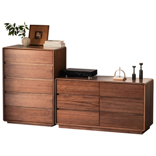 掬涵实木斗柜卧室储物柜靠墙一体柜子客厅抽屉柜收纳柜玄关置物柜