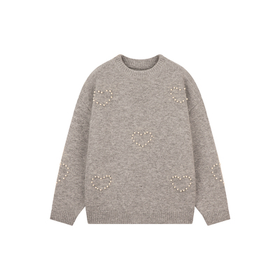 Amybaby女童爱心珠珠毛衣针织衫