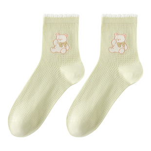 caramella袜子女春夏新款短袜女生可爱舒适透气女袜百搭中筒甜美