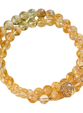 【杭州灵隐官方】黄水晶双圈手串