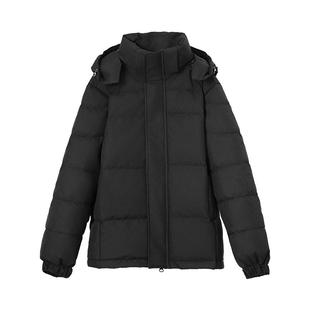 鲜泰旗舰店中戏短款2025连帽冬季新款鸭绒加厚外套羽绒服宽松洋气
