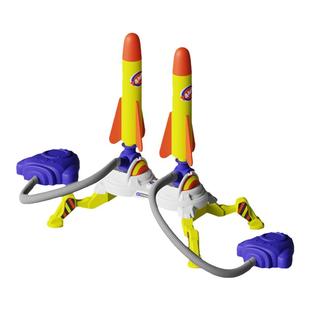 儿童脚踩冲天小火箭发射筒玩具发光飞天炮户外脚踏式发射器男女孩