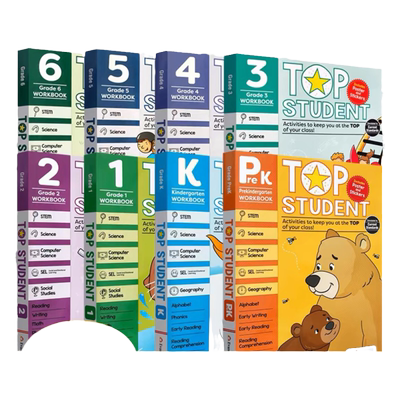 Evan-Moor Top Student 优等生系列 美国加州教辅 evanmoor 幼儿园到六年级英文原版进口彩页科学计算机社交情感写作地理 少儿英语