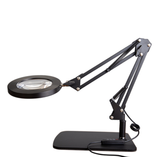 长道台式放大镜HJR带灯高清高倍老人阅读30倍40倍玻璃手机电脑珠宝电路维修LED台灯鉴定台灯子母台式放大镜