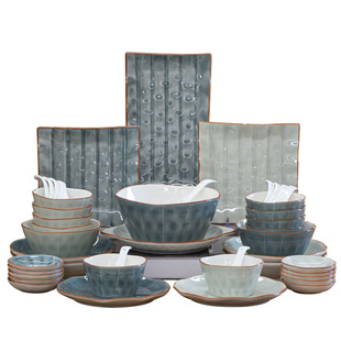 高温釉下彩餐具2025新款碗碟套装家用高颜值碗盘组合乔迁新居礼物