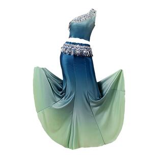 傣族舞蹈演出服练功裙表演服女傣族孔雀舞蹈裙鱼尾半身艺考服装