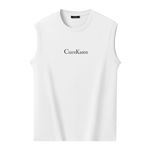 Clare Kalen官方夏季冰丝无袖背心T恤男士运动速干坎肩2025新款潮