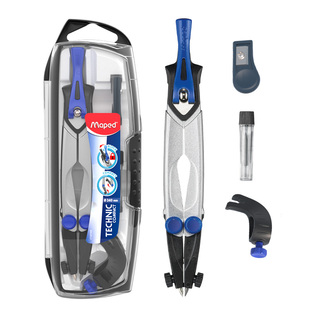 马培德专业技术圆规套装小学生初中生用金属圆规角度可锁定专业绘图可夹铅笔考试用圆规精准绘图文具铅芯