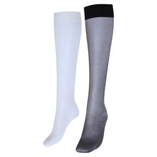 安幸「星羽」银丝及膝袜女cos温变标中筒白丝袜jk制服黑丝轻薄ins