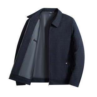 鹿竹新款爸爸秋装外套商务休闲中年男士高端行政夹克中老年人男装