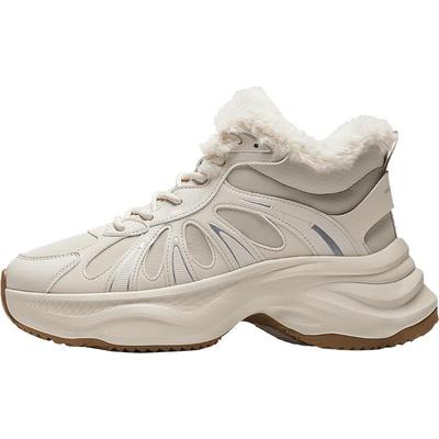 安踏蝶翼丨厚底增高加绒棉鞋女2025冬季新款加厚保暖休闲运动鞋