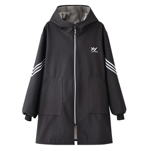 长袖围裙防水罩衣加绒保暖加厚大褂工作服户外冬季省服男女外套