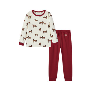 Milkbarn2026春季新品儿童睡衣男女童圆领家居服宝宝长袖长裤套装