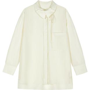 【周迅同款】LESS立领衬衫设计感法式休闲桑蚕真丝衬衣2O1212960