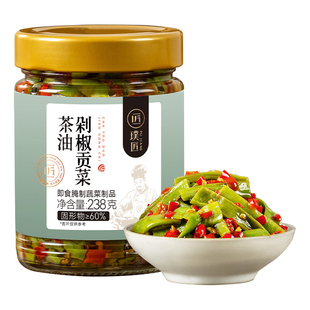 璞匠茶油剁椒贡菜下饭菜湖南特产配粥拌面拌饭酱辣椒酱菜咸菜榨菜