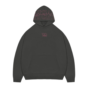 BIPOLAR米粒绣logo帽衫连帽卫衣美式休闲宽松上衣简约套头外套男