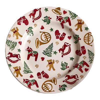 emma手工陶瓷釉下彩圣诞餐盘餐碗