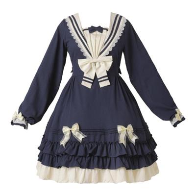 海军风四季Lolita裙洛丽塔原创op