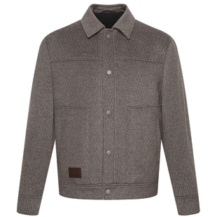 【山羊绒】利郎官方 短款毛呢大衣男士翻领2025冬季新款夹克外套