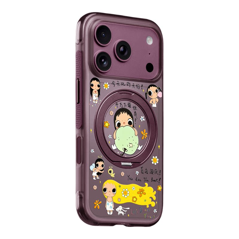 benefit勃艮第酒红不要放弃小人支点壳适用于iphone18promax手机壳磁吸旋转支架苹果17PROMAX新款15pro防摔16