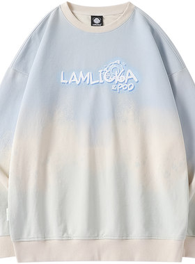 lamlicka渐变扎染圆领卫衣男