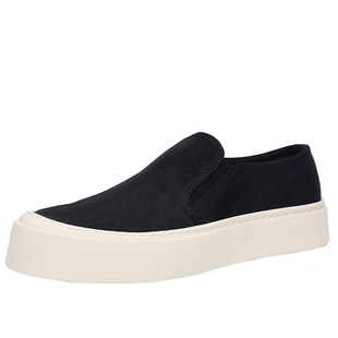 一脚蹬男鞋夏季2026新款高端休闲鞋子厚底百搭布鞋男款潮流乐福鞋