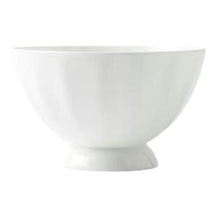 金丽碗优质纯白无铅骨瓷家用米饭碗面碗浮雕釉下彩高脚防烫陶瓷碗