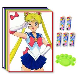 儿童画画diy填色颜料画涂鸦画泡沫板水彩画手工广场摆摊涂色画板