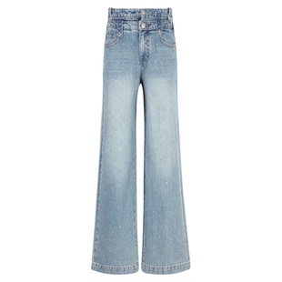 LULUALWAYS【商场同款】25秋季新款复古松弛阔腿裤双扣经典牛仔裤