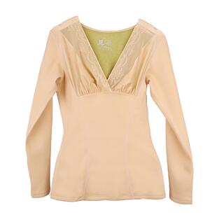 保暖女款内衣加绒上衣打底衫加厚秋冬季德绒V领无痕紧身收腹内穿