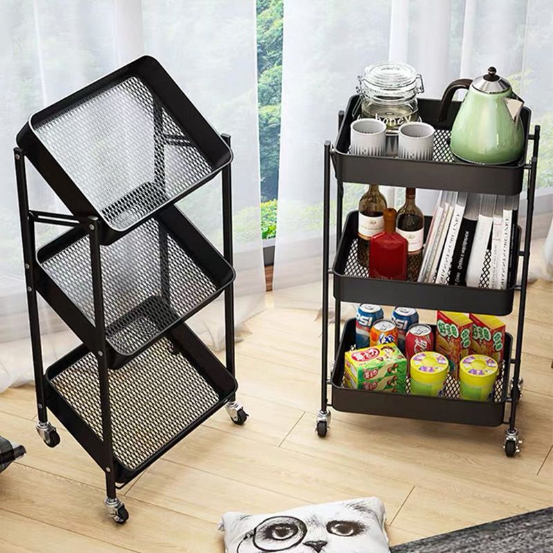 折叠置物架厨房多层收纳架卫生间浴室小推车可移动储物架子家用