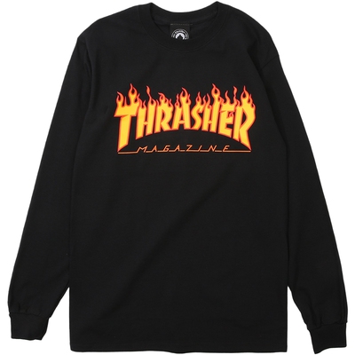 thrasher经典滑板火焰长袖