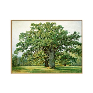 希施金大树俄罗斯名画装饰画客厅森林风景餐厅卧室床头挂画橡树林