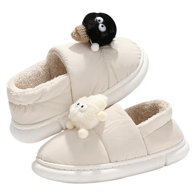 小煤球棉拖鞋羽绒防水保暖包跟