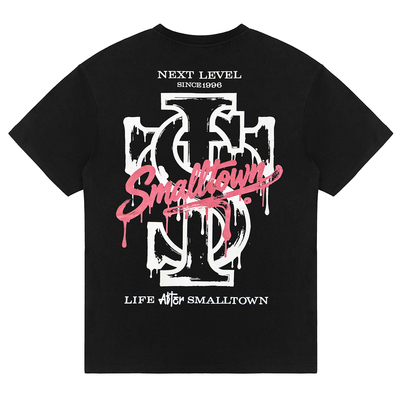 STK SmallTownKid闪光手写流体短袖T恤美式嘻哈涂鸦印花情侣重磅