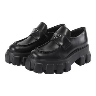 Prada普拉达 女士厚底乐福鞋皮鞋单鞋跟高6cm 1D649M B4L F G055