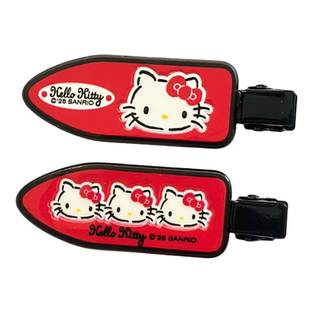 正版hellokitty樱桃发饰红色固定无痕发夹可爱KT猫碎发边夹鸭嘴夹