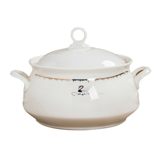 家用汤碗大号陶瓷带盖骨瓷大码品锅汤锅加厚汤盆带盖宫廷煲双耳