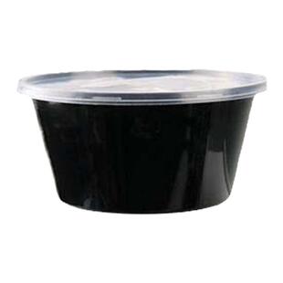 圆形625 750 一次性打包盒透明塑料 外送注塑黑色餐饮便当餐厅