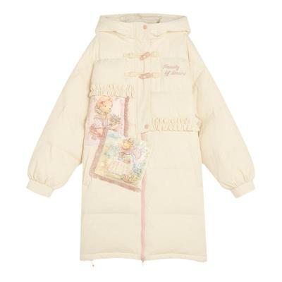 森女部落原创奶黄色面包羽绒服