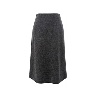 Lorene羊毛半身裙A字版修身中长款裙子通勤极简隐形高腰头半身裙