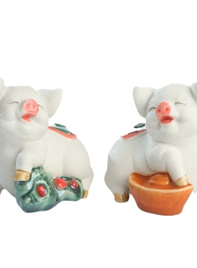 进宝小猪石湾公仔陶瓷中式客厅