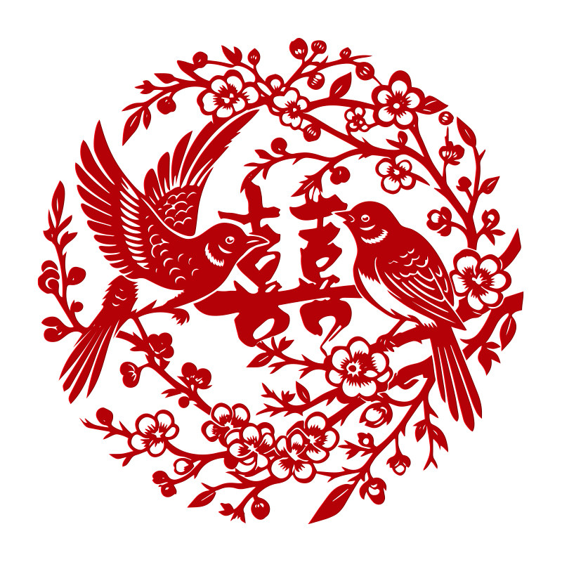 结婚窗户红色静电贴窗花