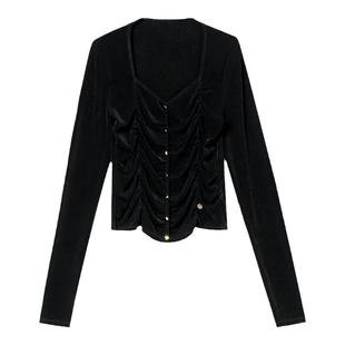 【商场同款】HPLY荷比俪春秋新款女修身BM风显瘦气质衣领衬衫