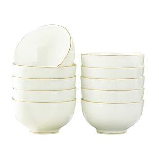 优尊陶瓷米饭碗家用2026新款高颜值纯白骨瓷餐具碗盘组合碗碟套装