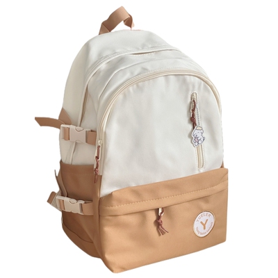 韩版复古撞色简约百搭大容量书包