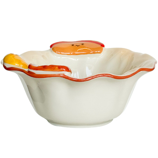 面包食刻陶瓷碗盘餐具家用2025新款可爱儿童宝宝情侣吃饭专用饭碗