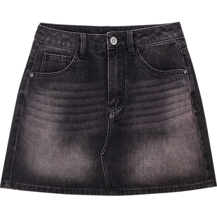 【商场同款】乐町喷色牛仔半裙秋季甜酷A字短裙C2HEE3214